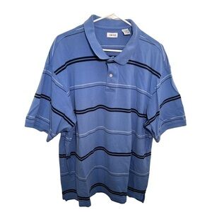Izod Polo Shirt Blue White Black Stripes